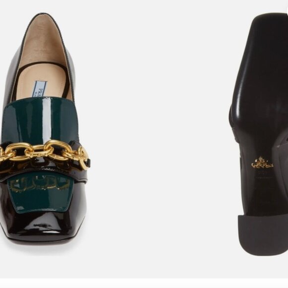 $890 PRADA Gold Chain Statement Loafer Pump New w/Box -  S 8,5/9 IT - Picture 8 of 16